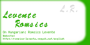 levente romsics business card